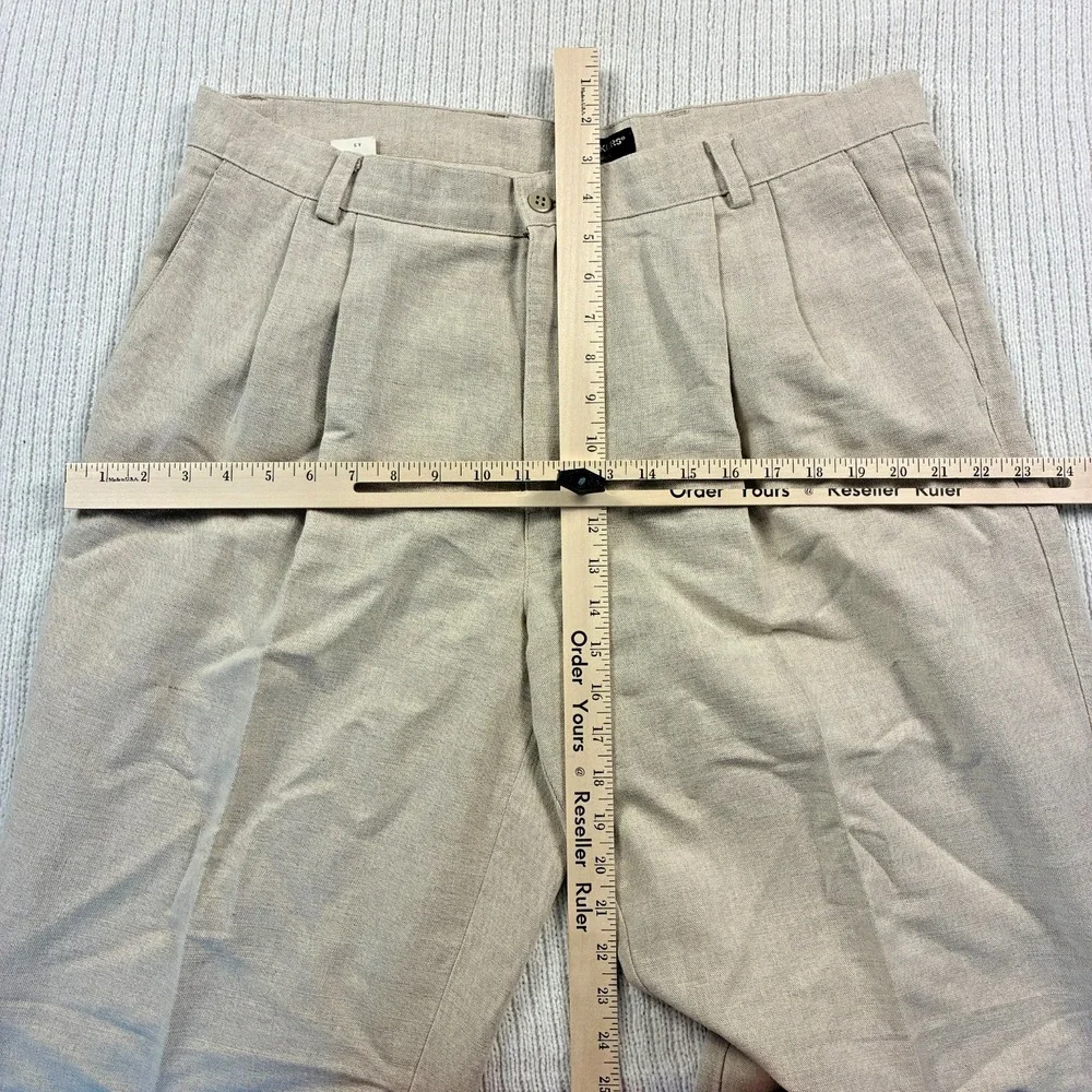 Dockers VTG Linen Cotton Blend Khakis Pants Pleated 37 x 29 (Tagged 38 x 30) 90s